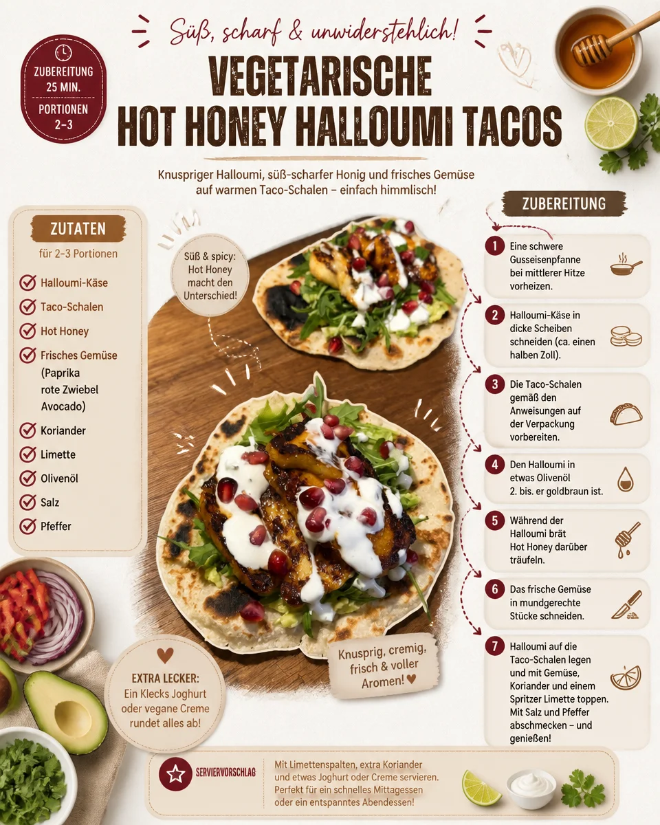 Vegetarische Hot Honey Halloumi Tacos