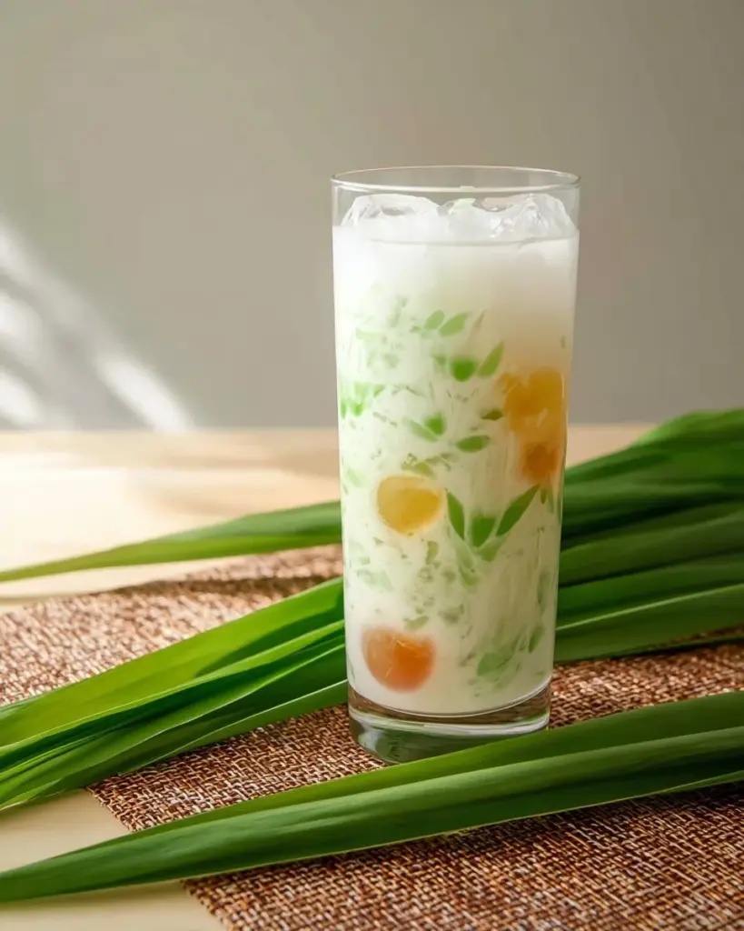 Wunderbare Bubble Tea Nudeln in cremiger Kokosmilch serviert