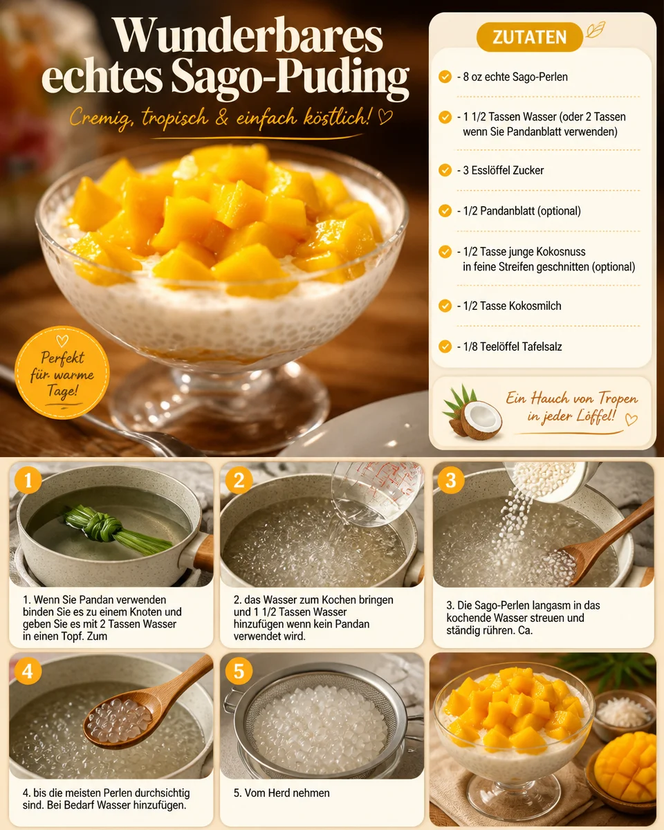 Wunderbares echtes Sago-Pudding