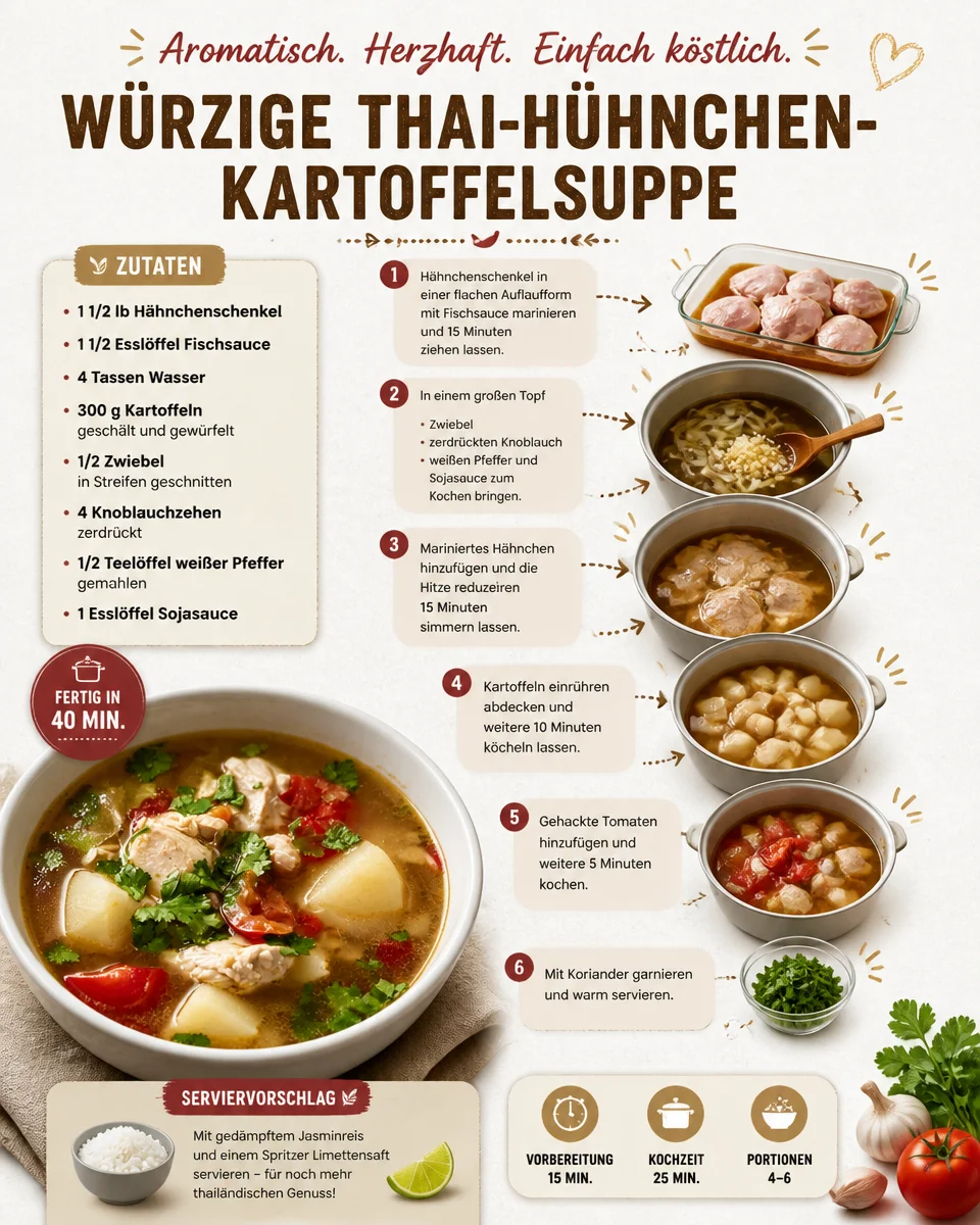 Würzige Thai-Hühnchen-Kartoffelsuppe