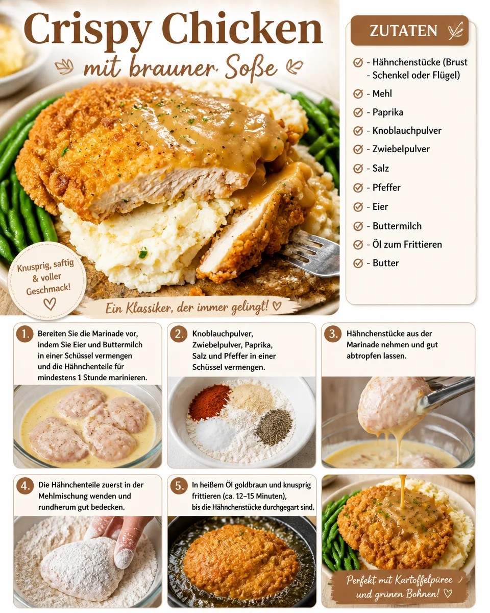 Crispy Chicken mit brauner Soße
