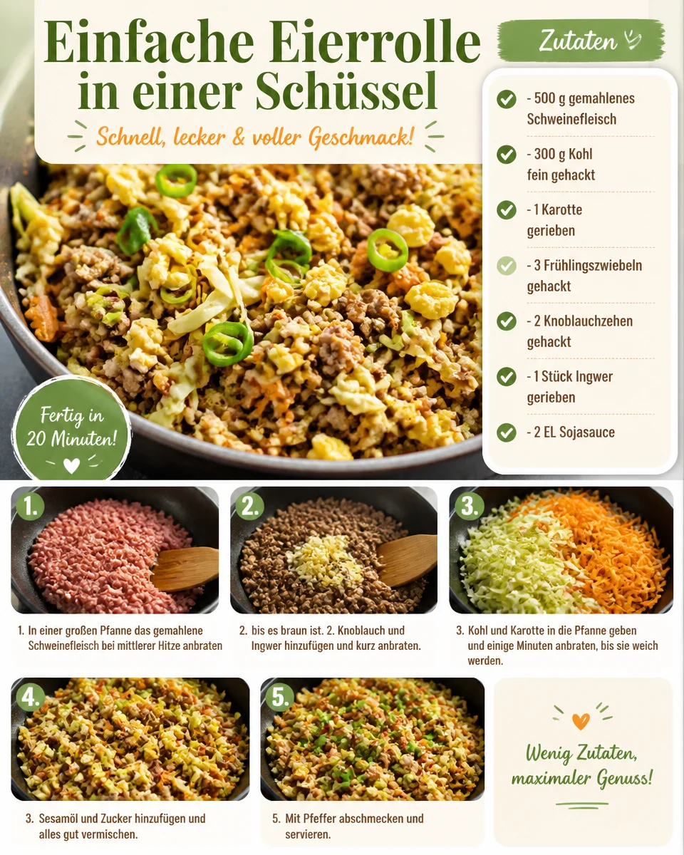 Einfache Eierrolle in einer Schüssel