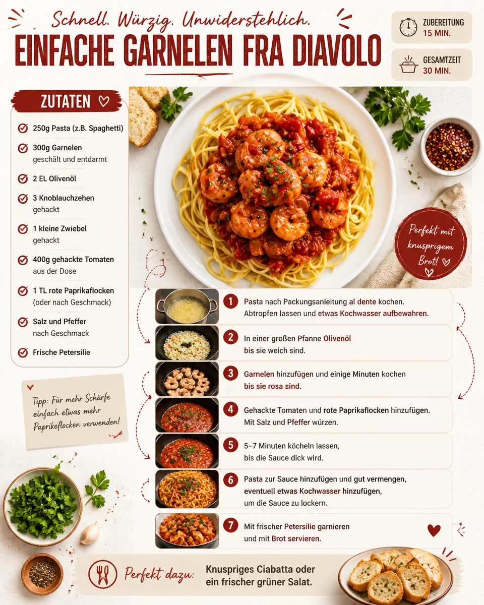 Einfache Garnelen Fra Diavolo