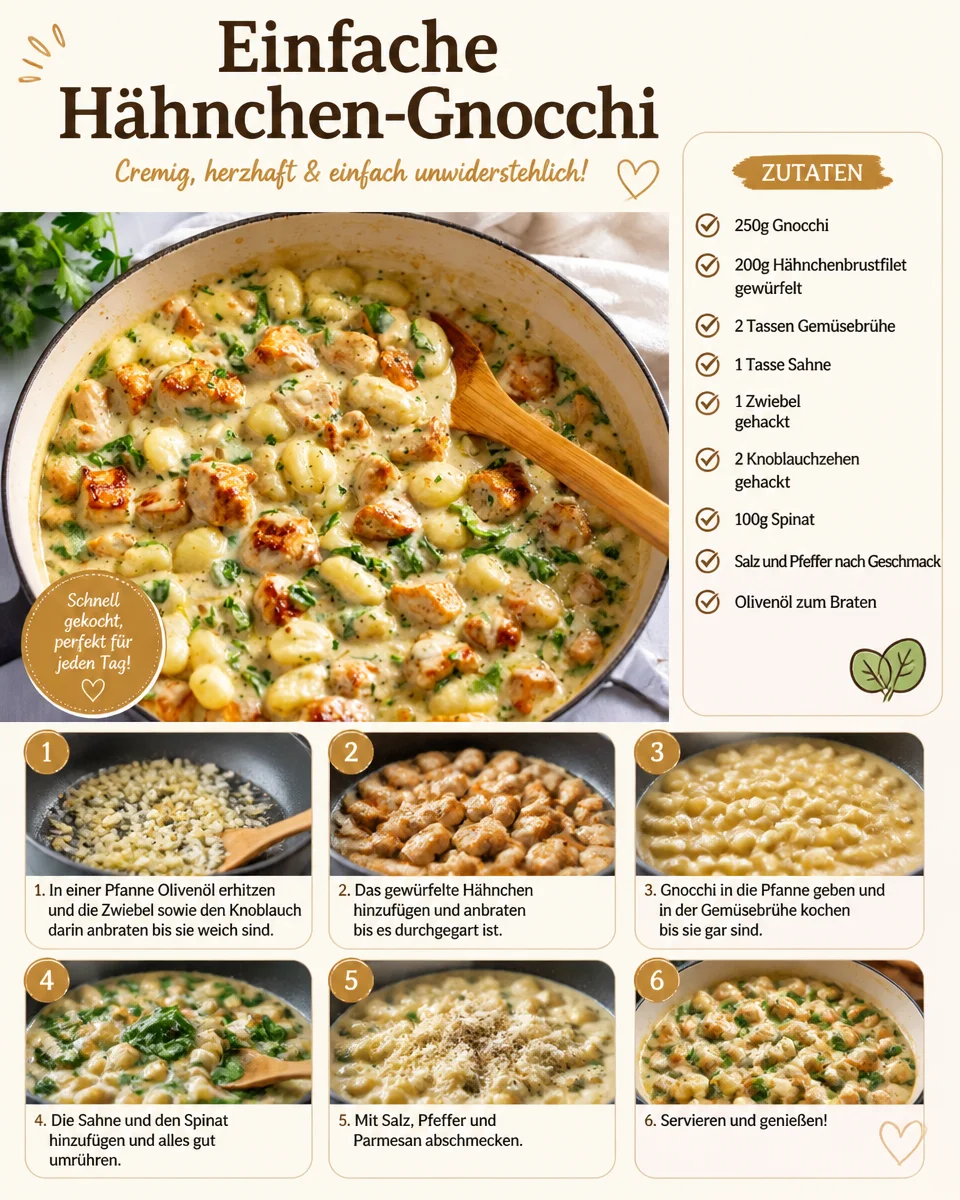 Einfache Hähnchen-Gnocchi