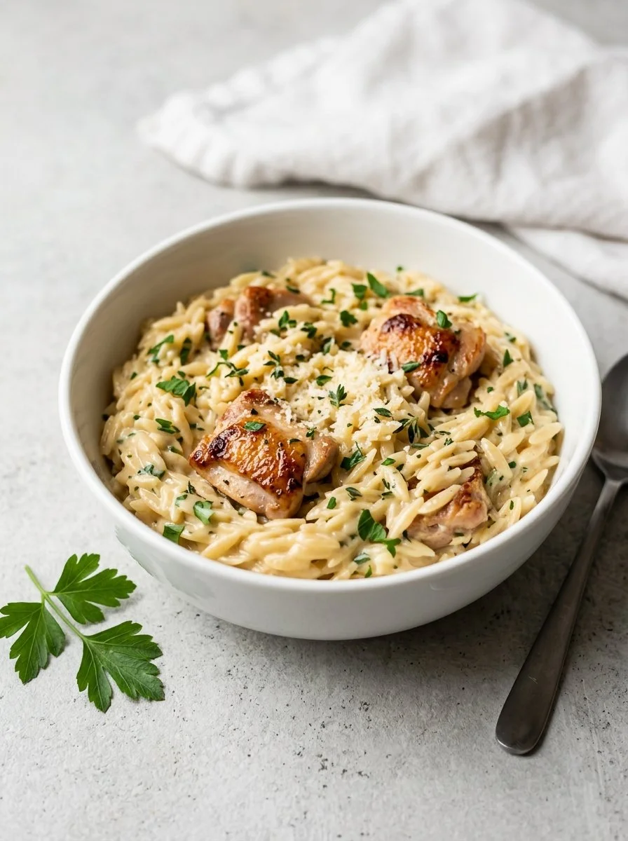 Leckeres Hühnchen Orzo Gericht für besondere Anlässe