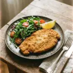 Leckeres Käse-Hühnchen Gericht mit geschmolzenem Käse und Gewürzen