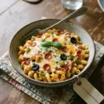 Pizza Mac Käse – eine leckere Kombination aus Pizza und Macaroni Käse.