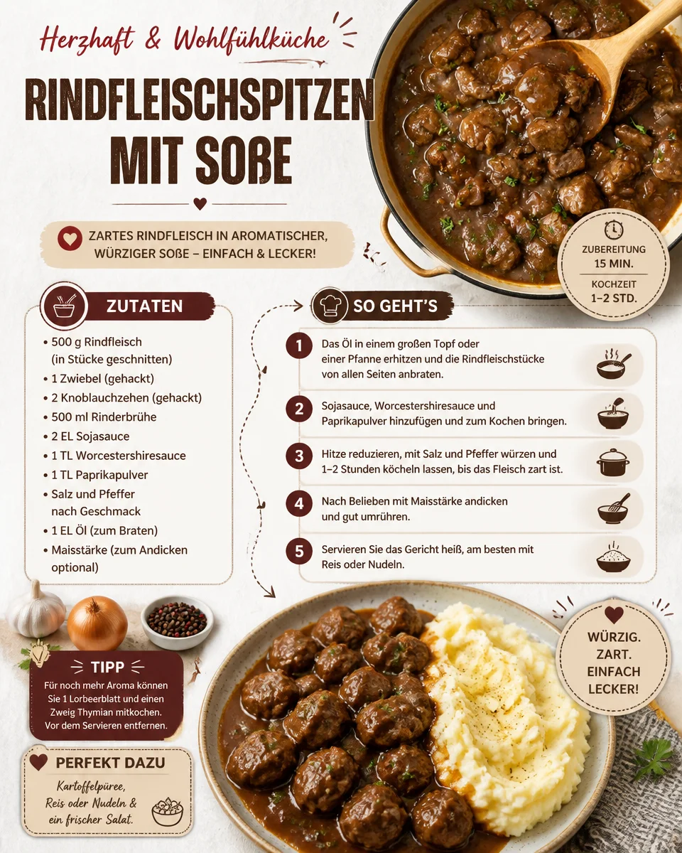 Rindfleischspitzen mit Soße
