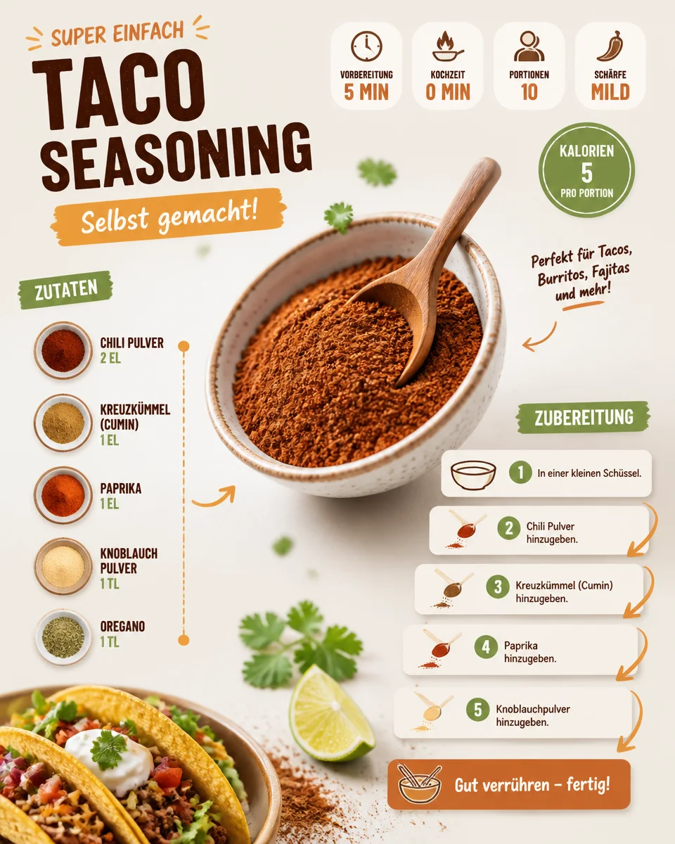 Super einfache hausgemachte Taco-Gewürzmischung